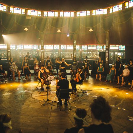 Photograph of BitterSuite's Sensory Score, mid-performance