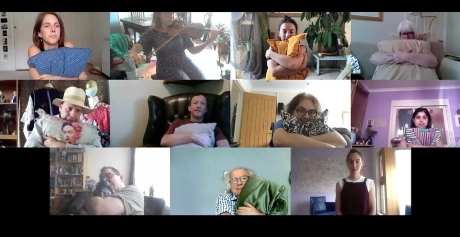 Photos of Mild May Care Home residents participating in a BitterSuite HELD workshop on Zoom.